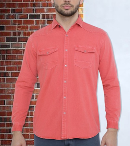 Độc Đáo Phong Cách Thiết Kế Người Đàn Ông Denim Áo Sơ Mi Đầy Đủ Tay Áo Người Đàn Ông Denim Áo Sơ Mi Hàng Đầu Hợp Thời Trang Cổ Điển Denim Áo Sơ Mi Nhà Máy Giá Từ Bangladesh - Product Image 1