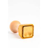 Lot LaGondola: 1 Tampon Ravioli Carré (45x45), 1 Tampon Tortelli Rond (50mm) et 1 Coupeur de Pâtes Double Combiné en Laiton et