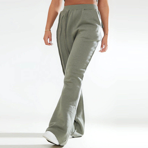 Pantalones de chándal para mujer, pantalones de chándal de talla personalizada para mujer, pantalones deportivos informales con cintura elástica, pantalones acampanados holgados - Product Image 4