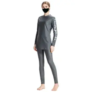 OEM tùy chỉnh Nylon Spandex đồ bơi beachwear cho phụ nữ hồi giáo của với khăn trùm đầu bao gồm áo tắm sang trọng nhà sản xuất trong Pakistan