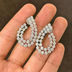 Pendientes de Aro con Diamantes Cultivados en Laboratorio, Plata de Ley 925, Certificación IGI, para Fiestas, Diamantes Americanos - Product Image 1