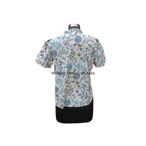 Blusas Casuales de Alta Calidad para Mujer, Estilo Coreano, Transpirables, 100% Algodón, Cuello Alto, Mangas Abullonadas, Botones, Diseño Floral Vintage Personalizado - Product Image 5