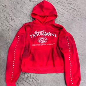 Oem Custom Streetwear 450 Gsm Heavyweight Screen Printed Distressed Vintage Acid Wash Sun Faded <b>Zip</b> up Rhinestone <b>Hoodies</b> - Product Image 1