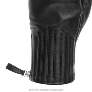 Guantes de vestir de piel de vaca con logotipo personalizado 2025 guantes de pantalla táctil cómodos a prueba de viento de invierno de Color negro para hombre para conducir - Product Image 4