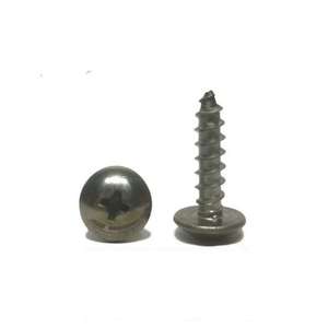 Différentes longueurs #8X1 vis à tôle en acier inoxydable tête bombée finition Phillips placage de zinc et d'oxyde noir - Product Image 1