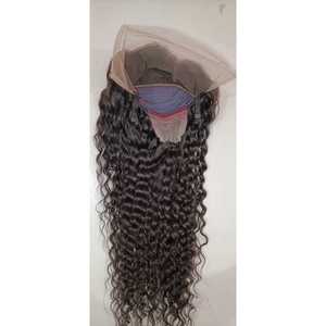 Peluca de Cabello Humano Virgen 100% Rizado Indio con Cierre de Encaje 4x4, Flequillo, Alta Calidad, Nudos Decolorados Disponibles, Longitud Mediana (6, 12, 16 Pulgadas) - Product Image 1
