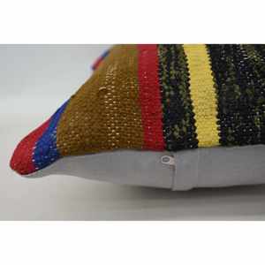 Coussin en laine patchwork Kilim multicolore 16x24 pouces Coussin décoratif Luxe Vintage Fluffy Leaves Pattern Portable Bedding - Product Image 4