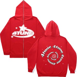 Custom full zip up hoodie puff print hooded polyester cotton oversized custom puff print full zip up hoodie 3D Printed Hoodie Pu - Product Image 4
