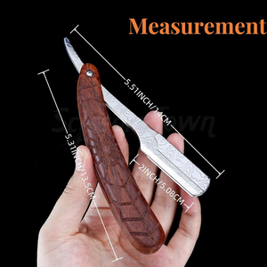 Maquinilla de afeitar recta de peluquero con hoja afilada de acero inoxidable, maquinilla de afeitar clásica plegable para hombres, aseo tradicional - Product Image 5