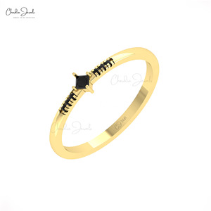 Fournisseurs vérifiés Bague de fiançailles en diamant noir de 2mm de taille carrée Bague Infinity en or massif 14k Bague en gros pour femmes - Product Image 6