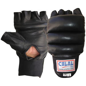 Guantes Mma al por mayor logotipo personalizado entrenamiento lucha medio dedo PU cuero boxeo - Product Image 5