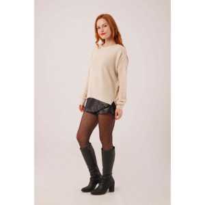Wholesale for <b>Cream</b> Thessaloniki Knit Sweater with Side Slit Casual <b>Style</b> - Product Image 2
