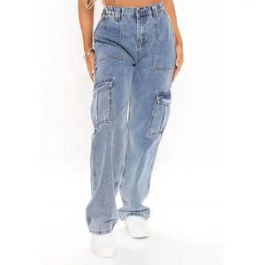 Women High-Waist Fashion Stylish-Bodycon Breathable Straight-Leg Pockets <b>Ladies</b> Denim Jeans - Product Image 6