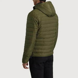 Veste matelassée personnalisée en gros pour hommes, logo personnalisé, imperméable, écologique, à capuche, veste d'hiver avec poches - Product Image 3