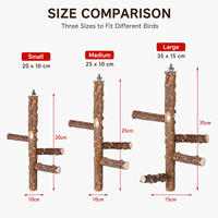 Support de perchoir naturel en bois de poivre pour oiseaux, jouet d'activité multi-niveaux pour cage, vente en gros d'accessoires pour animaux de compagnie