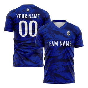 Camisetas de Fútbol Personalizadas con Logotipo, de Manga Corta, Secado Rápido, Transpirables, Cuello en V, para Adultos, Nombre del Equipo, Número, Elásticas en Cuatro Direcciones - Product Image 6