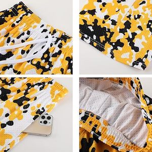 Shorts de sport confortables pour hommes, respirants, à séchage rapide, taille élastique, imprimés, en polyester multicolore, haute qualité - Product Image 6