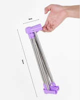 Porte-vêtements pliant télescopique autoportant en acier inoxydable épaissi, portable, pour extérieur, maison, chambre et voyage, 135*70*40cm