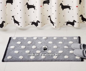 Softer Luxury Wholesale Custom Dotted Design Bath Mat Quick Designer Bath Mat Cotton with Machine Made Technics for Bathrooms - Product Image 2