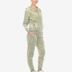 New Long Sleeve Active Jogger Suit Training Sweatsuit <b>Women</b> Fitted <b>Velour</b> Hooded Velvet <b>Tracksuit</b> - Product Image 6