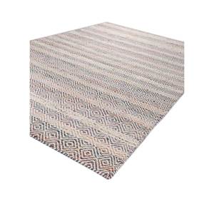 Alfombra Tejida a Mano Abrash de Lana y Viscosa, Diseño Geométrico Rectangular en Rojo y Naranja, para Dormitorio o Sala de Estar - Modelo - Product Image 2