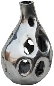 Fresh Arrival Shiny Metal Flower <b>Vase</b> Aluminum Gold & Silver for Home <b>Decoration</b> Floor <b>Vase</b> - Product Image 6