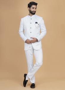 Costume deux pièces classique bleu ciel pour homme, idéal pour le bureau, les mariages, les fêtes et un usage professionnel, disponible à l'exportation. - Product Image 2