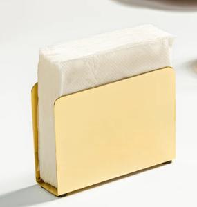 Luxury Variety <b>Gold</b> Iron Metal Hotel Napkin Holder Square Shape Table <b>Top</b> Fancy Handmade Wholesale Decorative Iron Napkin Holder - Product Image 3