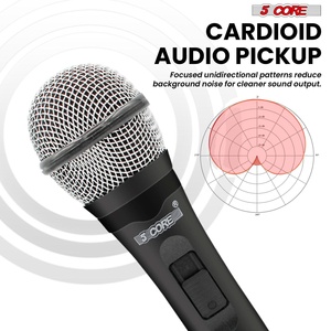 Microphone dynamique XLR 5Core pour karaoké, chant et studio, micro portable - Product Image 4