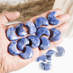 Piedras de Sodalita Azul Premium, Mini Piedras Curativas Talladas en Forma de Luna para Meditación y Decoración - Product Image 2