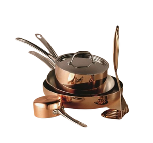 ชุดเครื่องครัวทองแดงเคลือบผิว ทำด้วยมือ เป็นมิตรกับสิ่งแวดล้อม พร้อมด้ามจับโลหะ สำหรับใช้ในบ้าน ร้านอาหาร ครัว ขายส่ง - Product Image 1