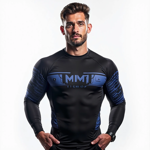 Get Combat Sports Rash Guards Sublimated Get MMA Gear Obtenga ropa al por mayor para entrenamiento de gimnasia y entrenamiento Fitness Get - Product Image 1