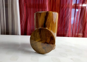 Handmade Wood Teardrop Urn for Pet Dogs Durable <b>Memorial</b> <b>Keepsake</b> with Natural Grain Finish - Product Image 4