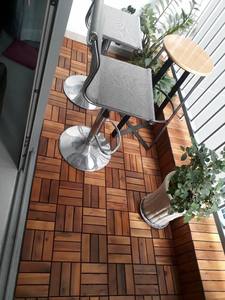 Dalles de terrasse extérieures en bois d'acacia du Vietnam, antidérapantes, imperméables, motif mosaïque contemporain, à emboîtement - Product Image 6