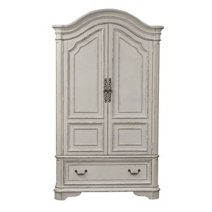 Armoire Flynn de style mid-century en acajou avec travail du bois sculpté et finition blanche. - Product Image 2