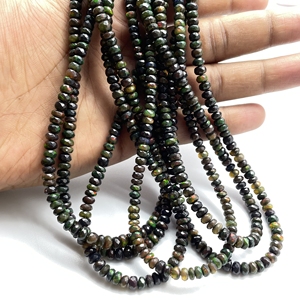 Vente en gros d'opale éthiopienne noire à facettes perles en forme de rondelle 5.5-6.5 MM pierres revêtues d'opale éthiopienne prêtes pour magasin de détail - Product Image 3
