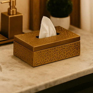 Boîte à mouchoirs moderne de luxe en laiton, faite à la main, couverture, porte-mouchoirs décoratifs en marbre, dernier design, fournisseur en gros d'accessoires pour la maison - Product Image 3