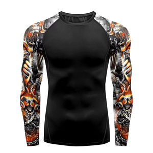 เสื้อรัดกล้ามเนื้อแขนยาว MMA คุณภาพดีเยี่ยม แบบเรียบง่าย สำหรับผู้ชาย ทรงปกติ - Product Image 5