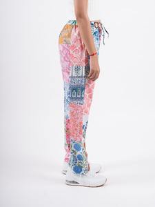 Pantalones bombachos de retazos para todas las estaciones con decoración elástica, ropa holgada para festivales de verano, pantalones de verano al por mayor con bolsillos - Product Image 5