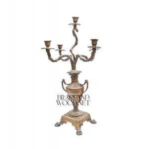 Candelabros de cinco brazos de latón antiguo diseño adornado clásico europeo centro de mesa decorativo de lujo para interiores elegantes - Product Image 3