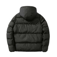 Vestes d'hiver matelassées à capuche unisexes grandes tailles, fines, surdimensionnées, fermeture éclair, résistantes à l'eau, rayées noires, écologiques, pour adultes
