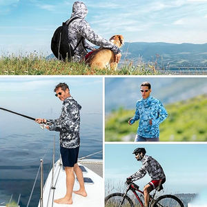 Sweat à capuche de pêche à manches longues OEM ODM avec masque, impression personnalisée par sublimation, protection UV, sweat à capuche - Product Image 6