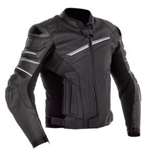 Veste de moto de course en cuir personnalisée OEM/ODM équipement de cycliste professionnel avec caractéristiques coupe-vent respirantes et options de taille plus - Product Image 3
