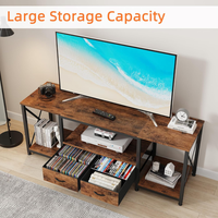 Soporte de TV moderno con 2 cajones de almacenamiento Unidad de entretenimiento elegante con capacidad de carga pesada y amplio almacenamiento