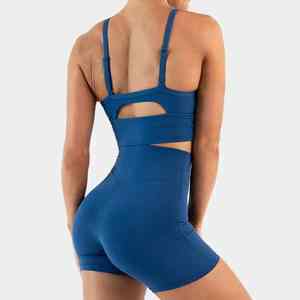 Sujetador deportivo de palangre suave mantecoso personalizado OEM correas ajustables y escote redondo para mujer - Product Image 6