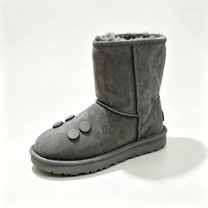 Bottes d'hiver élégantes pour jeunes femmes en tissu tissé marron chocolat, doublées de fourrure, à plateforme épaisse et bout rond – Vente en gros uniquement - Product Image 2