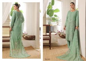 Bin Hameed NAINA luxe brodé pelouse 2025 3 Pc cousu embelli Salwar Kameez ensemble séchage rapide hiver pantalon décontracté indien - Product Image 4