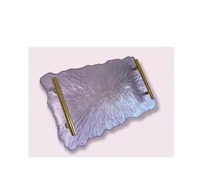 Plateau rectangulaire personnalisé en résine époxy fait main avec poignée, nouveaux styles pour servir des aliments et des fruits ALLIANCE CRAFT AC-A127 Hôtel