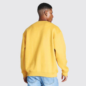 Sweat-shirt en coton solide pour hommes sur mesure col rond à manches longues pour l'hiver 100% coton Design uni - Product Image 3