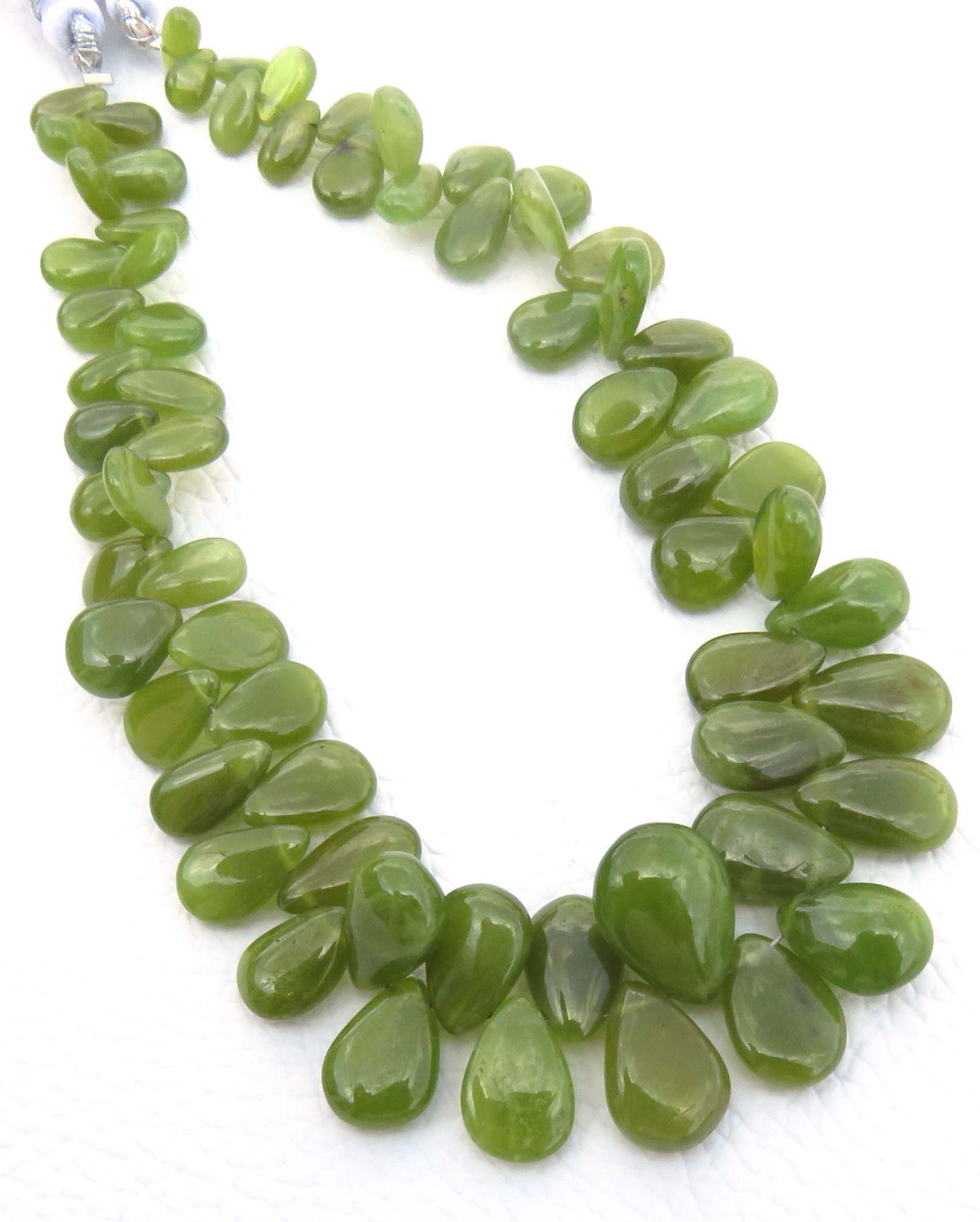 Зеленые драгоценные камни Vesuvianite, свободные 9 нитей, бисер, груша, 6-13 мм, 130cts, натуральные Гладкие бусины